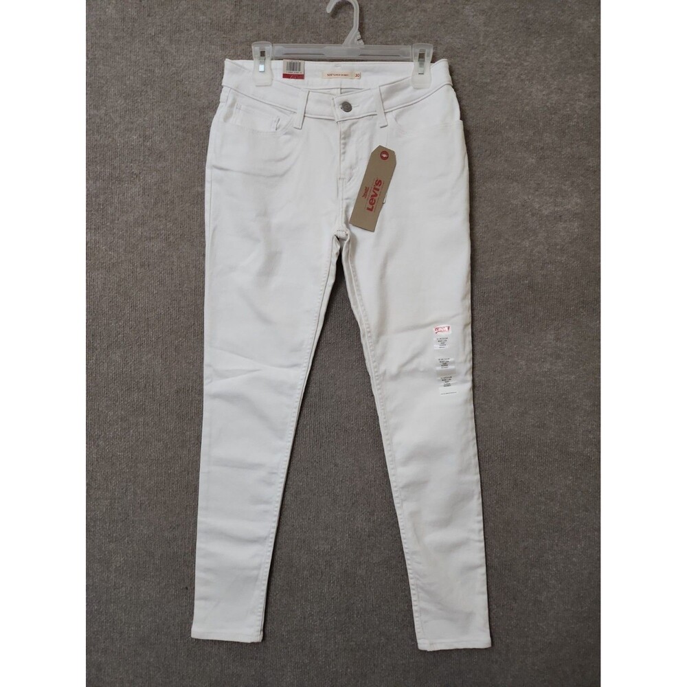 Levis 535 Super Skinny Jeans Womens 30 White Mid Rise Stretch NEW